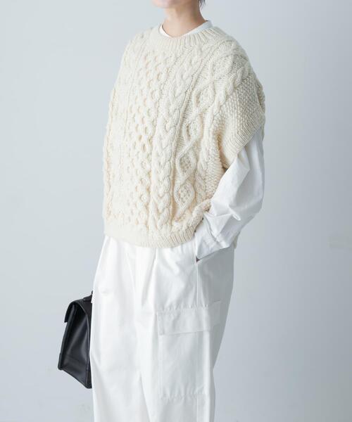 かぐれ ニット セーター ペルーアランワイドベスト レディース