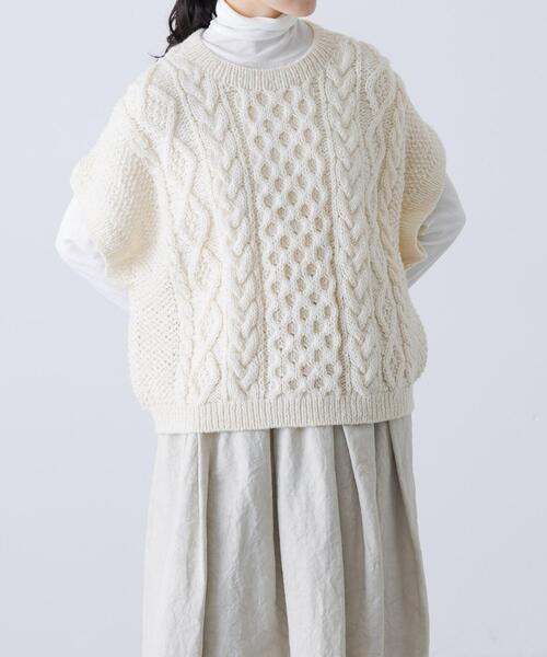 かぐれ ニット セーター ペルーアランワイドベスト レディース