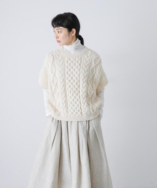 かぐれ ニット セーター ペルーアランワイドベスト レディース