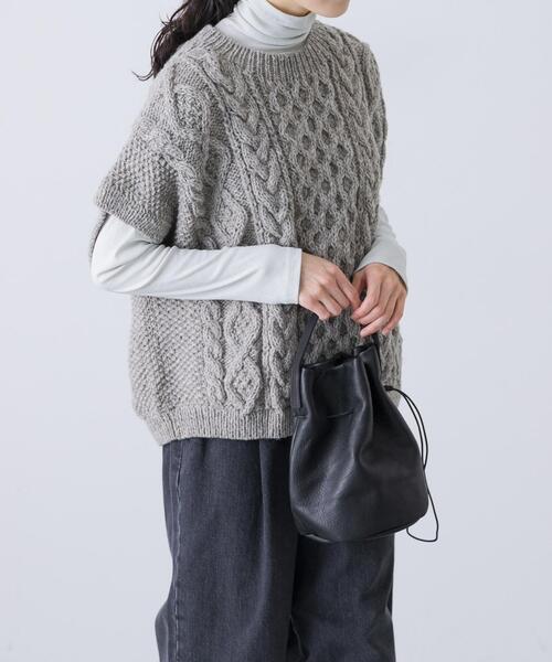 新品未使用　かぐれ 24AWペルーアランニットベスト　グレー かぐれ｜ペルーアランニットベスト | Rakuten Fashion(楽天