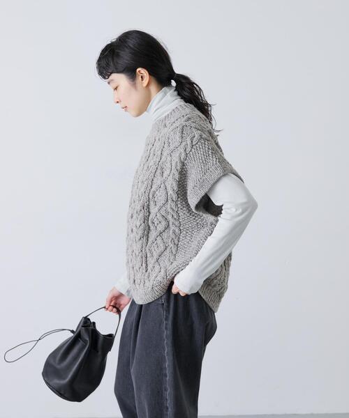 かぐれ ニット セーター ペルーアランワイドベスト レディース