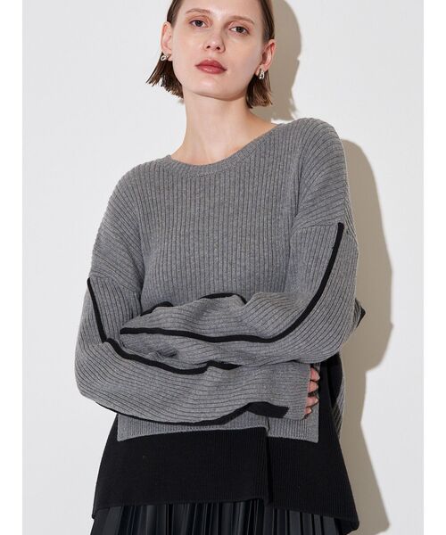 ELENDEEK（エレンディーク） ニット セーター バイカラールーズニット