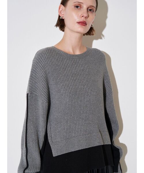 ELENDEEK（エレンディーク） ニット セーター バイカラールーズニット