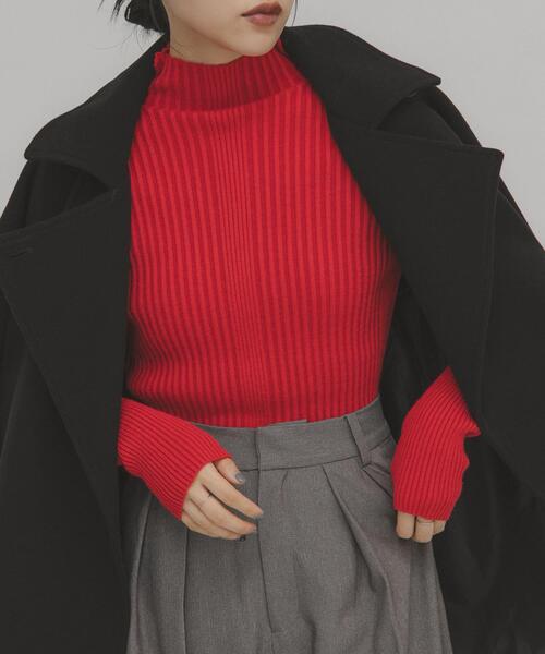 KBF（ケービーエフ） ニット セーター illi ランダムRIBハイネック