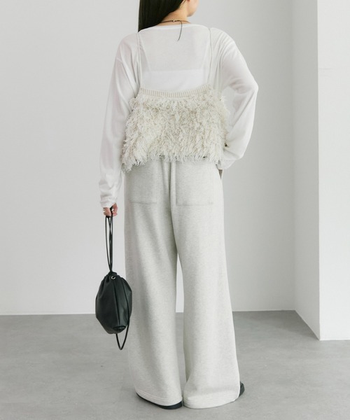 pual ce cin ニット セーター フリンジジャガードニット細紐ビスチェ