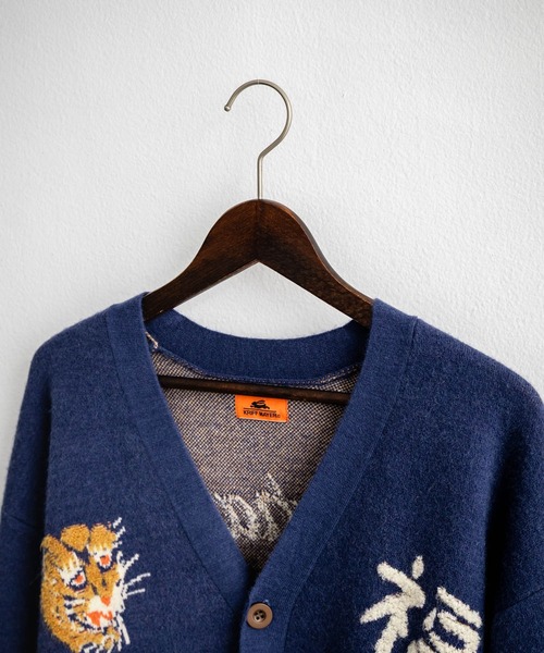 KRIFF MAYER（クリフメイヤー） カーディガン もちのび虎刺繍Vネック