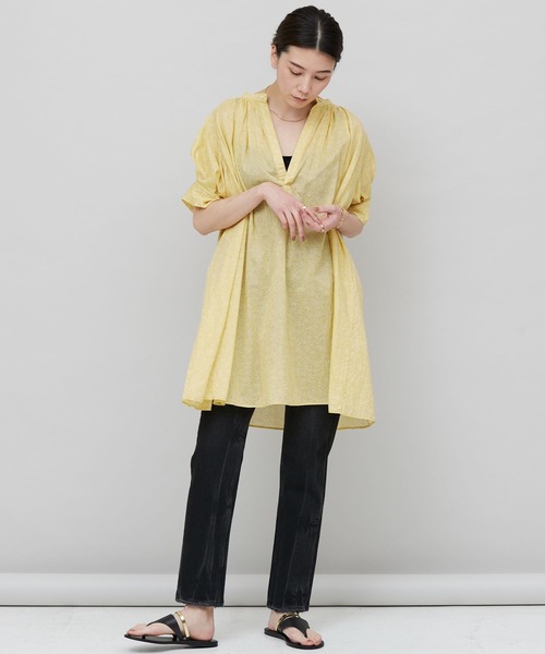 「Curensology」 半袖ワンピース FREE サックスブルー レディース_画像3