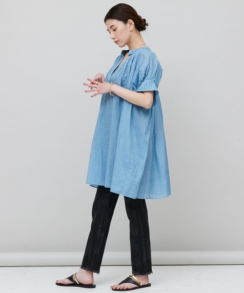 「Curensology」 半袖ワンピース FREE サックスブルー レディース_画像5