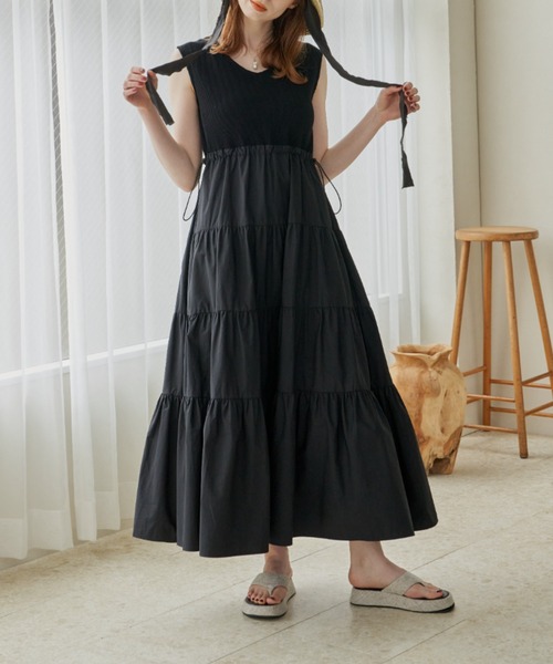 「hinari」 ノースリーブワンピース FREE ホワイト レディース_画像2