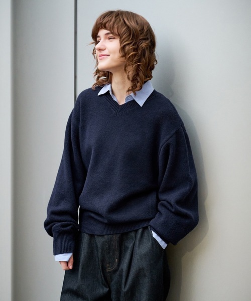 WETTEMPT セーター ニット V-NECK WOOL LIKE KNIT / Vネックウール