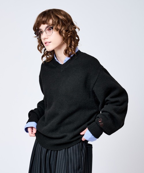 WETTEMPT セーター ニット V-NECK WOOL LIKE KNIT / Vネックウール