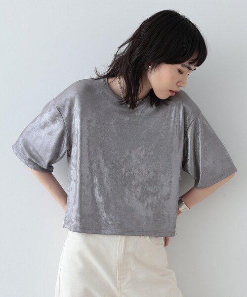「GALLEST」 半袖Tシャツ 38 シルバー系その他 レディース_画像4