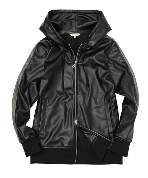 SOMEDIFF（サムディフ） パーカー 「SOMEDIFF」PUレザーフルジップ