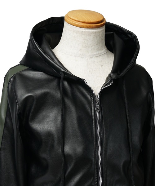 SOMEDIFF（サムディフ） パーカー 「SOMEDIFF」PUレザーフルジップ