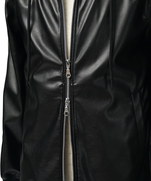 SOMEDIFF（サムディフ） パーカー 「SOMEDIFF」PUレザーフルジップ