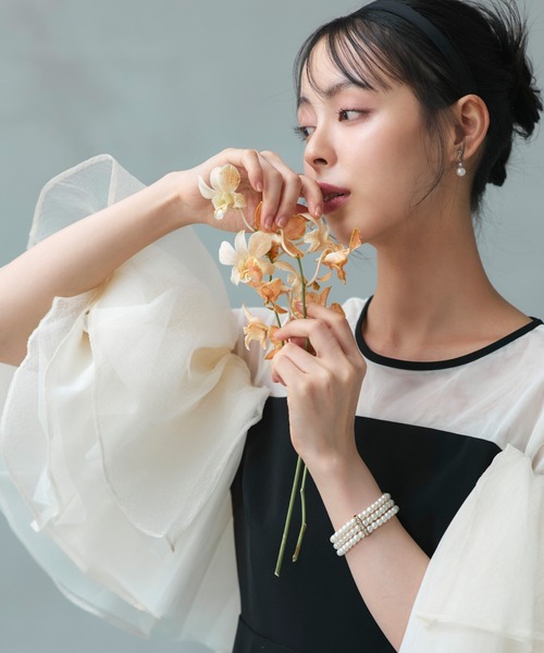 「RUIRUE BOUTIQUE」 半袖ワンピース LL チャコール レディースの画像