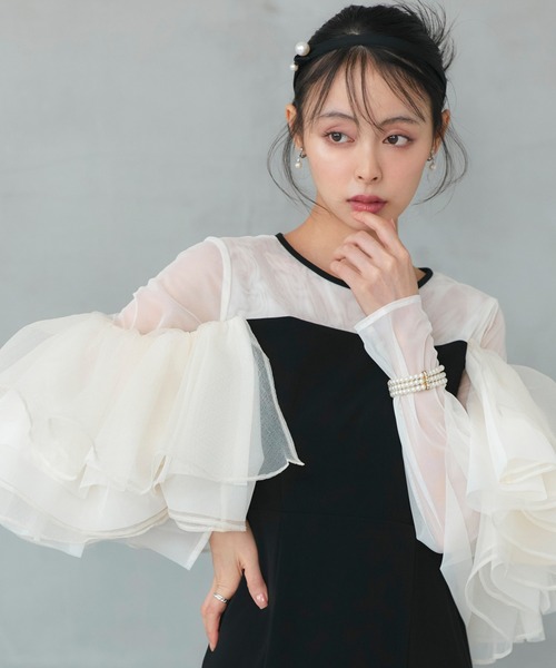 「RUIRUE BOUTIQUE」 半袖ワンピース LL チャコール レディースの画像