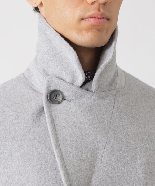 カシミア100%◎Burberry London ピーコート Pコート グレー TOMORROWLAND collection ピーコート pコート カシミヤグレンチェック