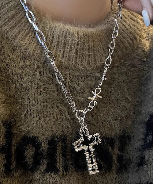 ネックレス 「456768」ボールドクロスネックレス/十字架(RZ