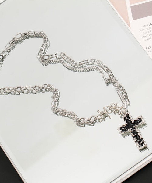 ネックレス 「456768」ボールドクロスネックレス/十字架(RZ