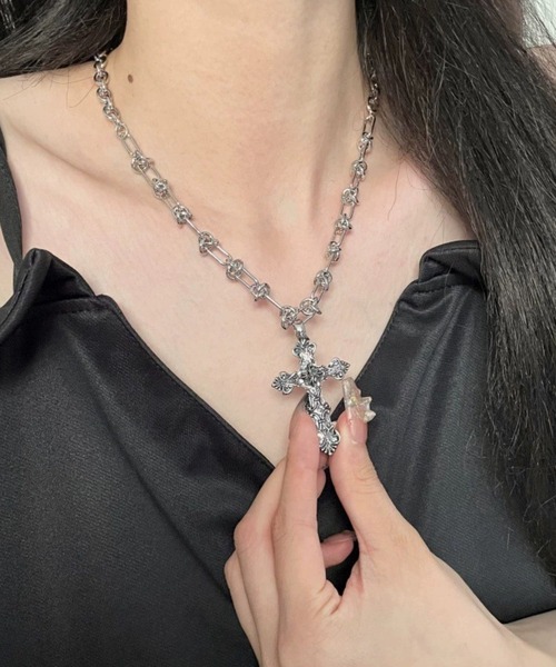 ネックレス 「456768」ボールドクロスネックレス/十字架(RZ