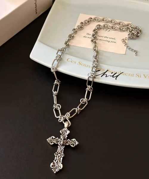 ネックレス 「456768」ボールドクロスネックレス/十字架(RZ