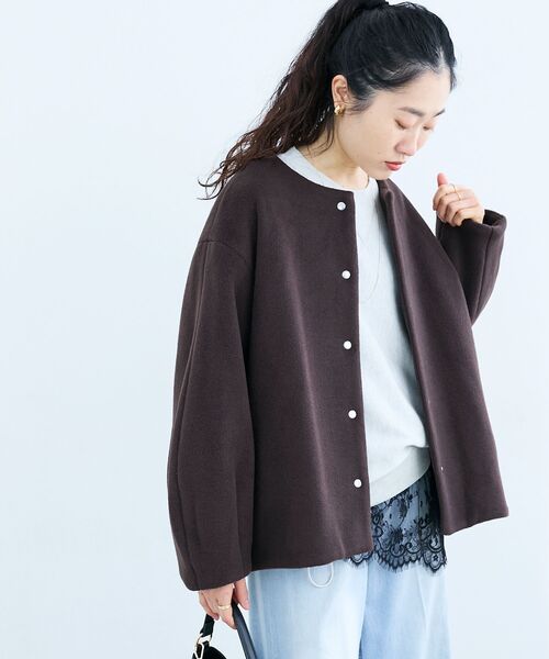 le.coeur blanc（ルクールブラン） ノーカラーコート コート ノー