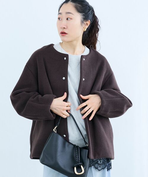 le.coeur blanc（ルクールブラン） ノーカラーコート コート ノー