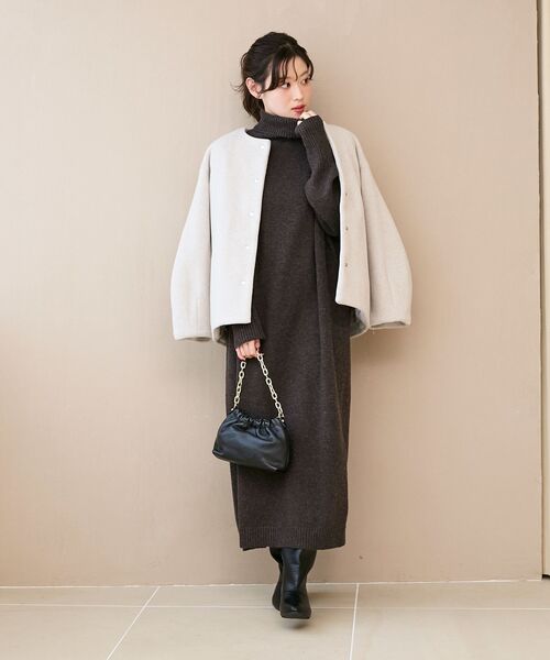 le.coeur blanc（ルクールブラン） ノーカラーコート コート ノー