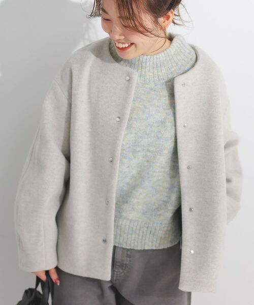 美品　mansart マンサール コクーン　コート　グレー　ノーカラー 2026年最新】Mansart コートの人気アイテム - メルカリ