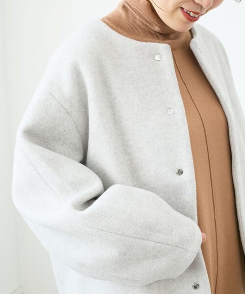 le.coeur blanc（ルクールブラン） ノーカラーコート コート ノー