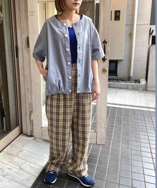 「NANEA」 半袖ブラウス ONE SIZE ネイビー レディース_画像3