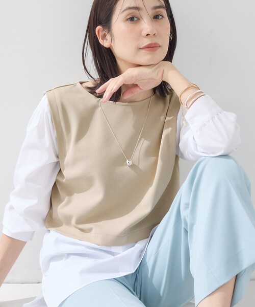 INDIVI（インディヴィ） tシャツ 「洗える／UVケア」レイヤード風