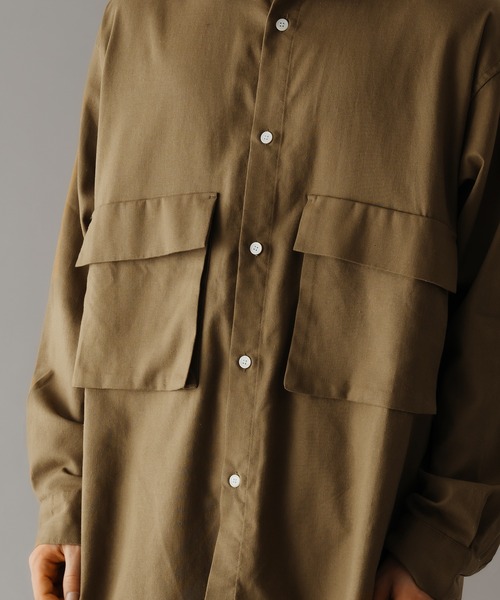 「WETTEMPT」 長袖シャツ MEDIUM カーキ メンズ_画像4
