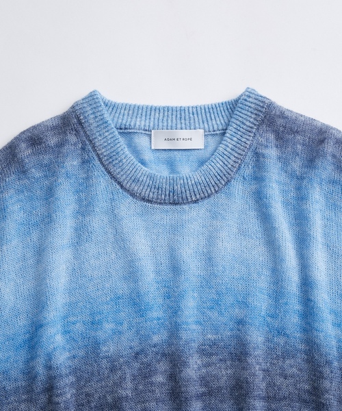 「ADAM ET ROPE'」 長袖ニット L ブルー系その他4 メンズ_画像2