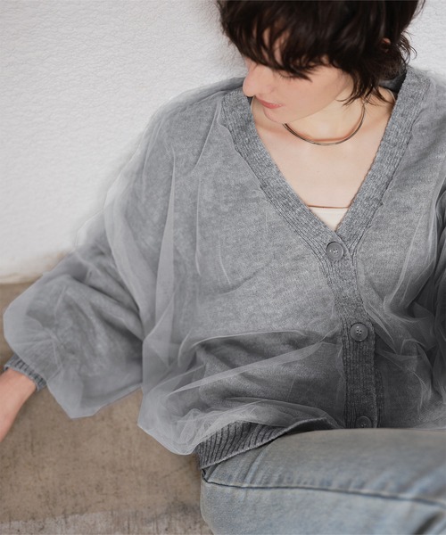 「titivate」 カーディガン FREE グレー レディース_画像4