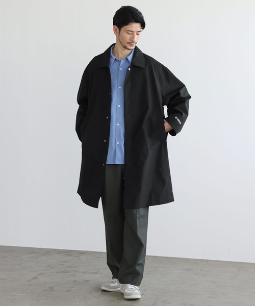 flaner ステンカラーコート　ブラック　M flaner ステンカラーコート MEDIUM ブラック レディース : ZOZOTOWN