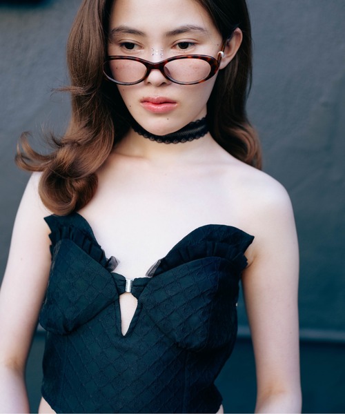 Carmelo チューブトップ ベアトップ Lune Jacquard Corset Bustier