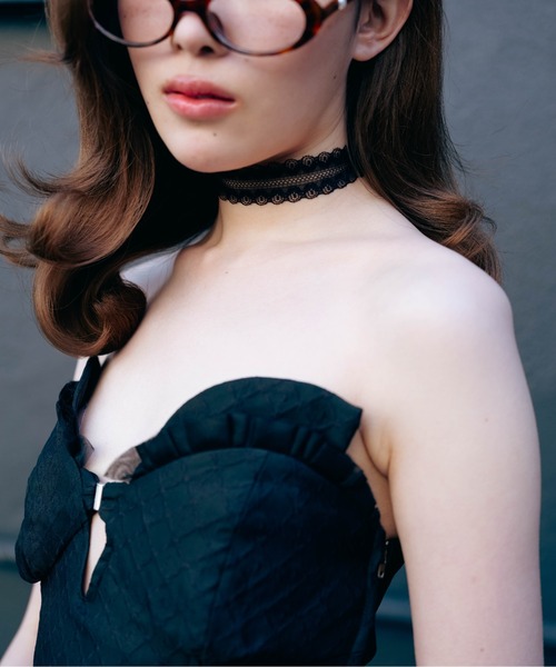 Carmelo チューブトップ ベアトップ Lune Jacquard Corset Bustier