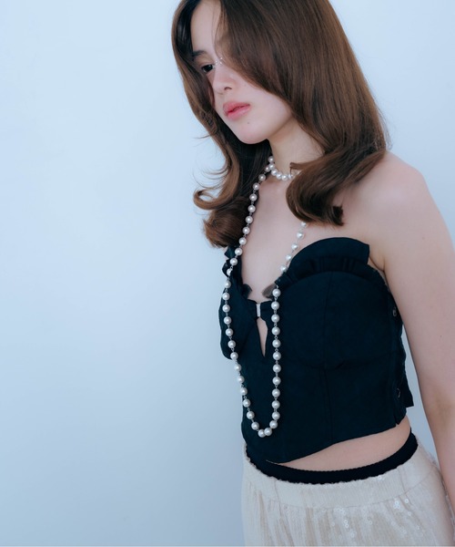 Carmelo チューブトップ ベアトップ Lune Jacquard Corset Bustier