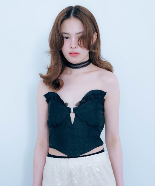 Carmelo Lune Jacquard Corset Bustier / ムーンコルセットベスト