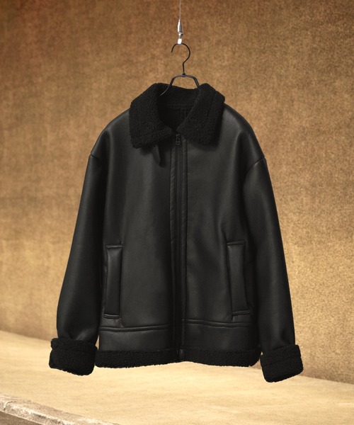 「EMMA CLOTHES」 ムートンコート L ブラック メンズ_画像2