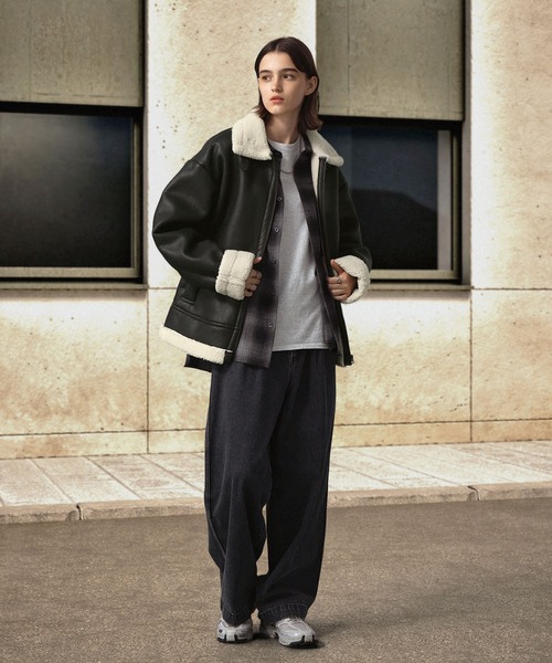 「EMMA CLOTHES」 ムートンコート L ブラック メンズ_画像8