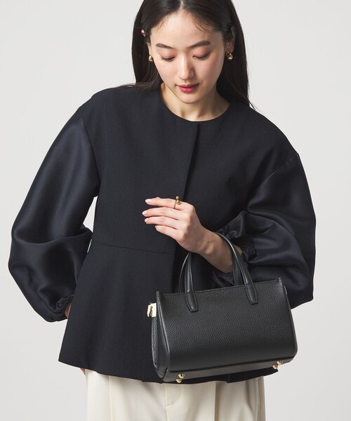 Milos 本革 黒 ハンドバッグ【新品未使用タグ付き】★お盆休み中★ MILOS（ミロス） ショルダーバッグ バッグ 「MILOS」ボックス バッグ