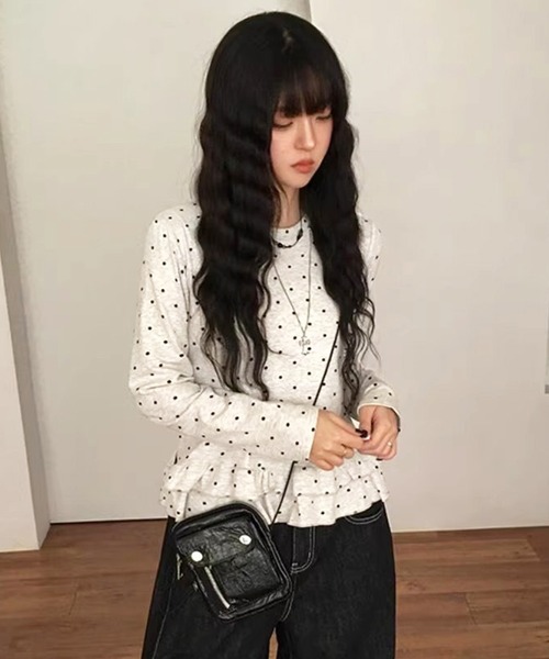 HALEY PESCA tシャツ HALEY PESCA/ドット柄 フリルカットソー 
