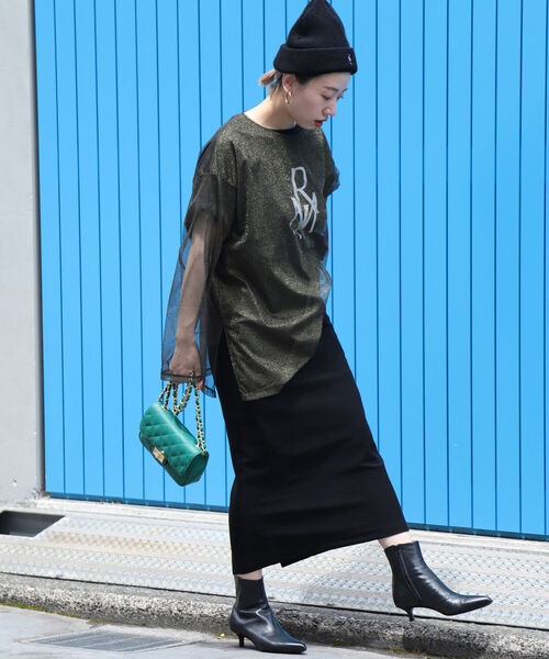 「Rie Miller」 長袖カットソー 38 ブラック レディース_画像6