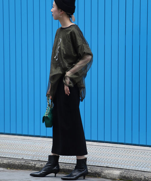 「Rie Miller」 長袖カットソー 38 ブラック レディース_画像7