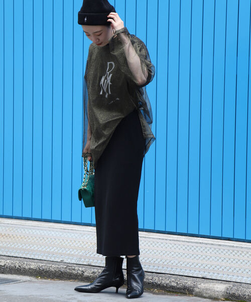 「Rie Miller」 長袖カットソー 38 ブラック レディース_画像8