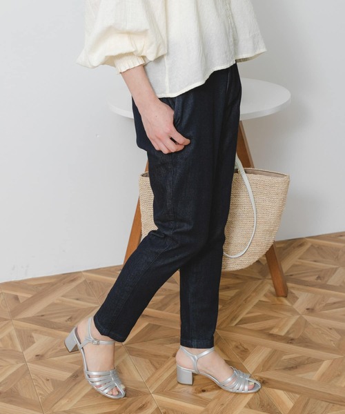 「Moname」 スキニーデニムパンツ SMALL ネイビー レディース_画像3