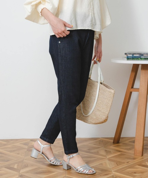 「Moname」 スキニーデニムパンツ SMALL ネイビー レディース_画像4